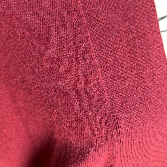 Nordstrom 100% cashmere open short sleeve burgundy red cardigan sz S/M